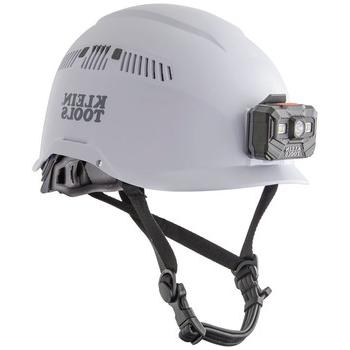 安全帽| 克莱恩的工具 60150带可充电头灯的通风C级安全帽-白色